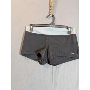 Nike Shorts Women's Size M Black Pink Logo Tint Workout Biker Dri-Fit Tights
